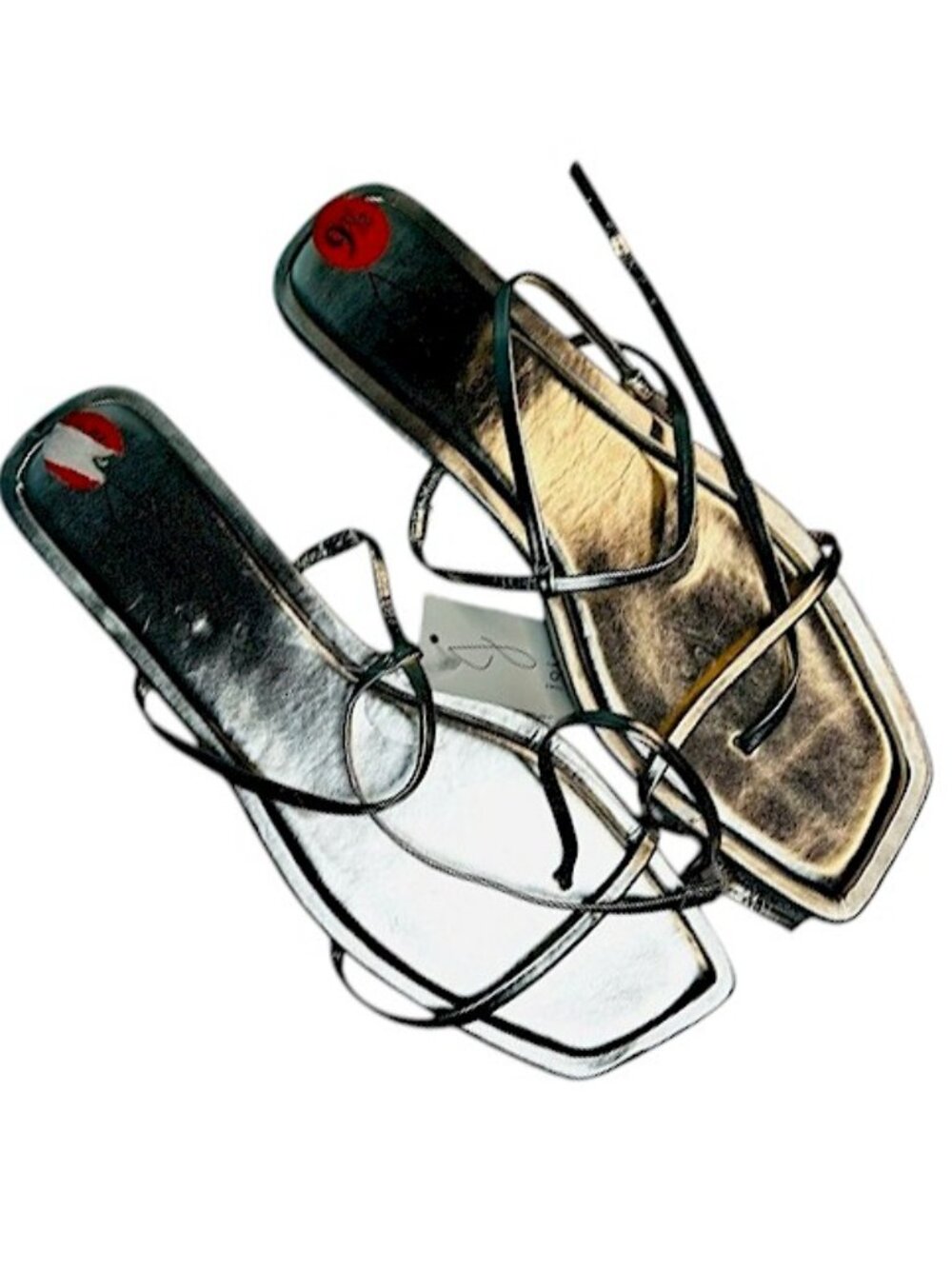Joie Glory Gold Metallic Strappy Flat Sandals Size 9.5